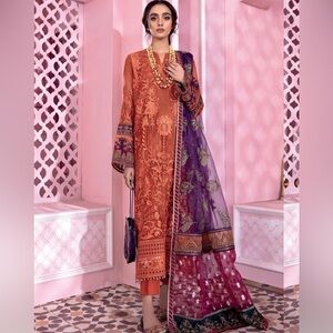 Elegant Orange and Purple Women's Outfit